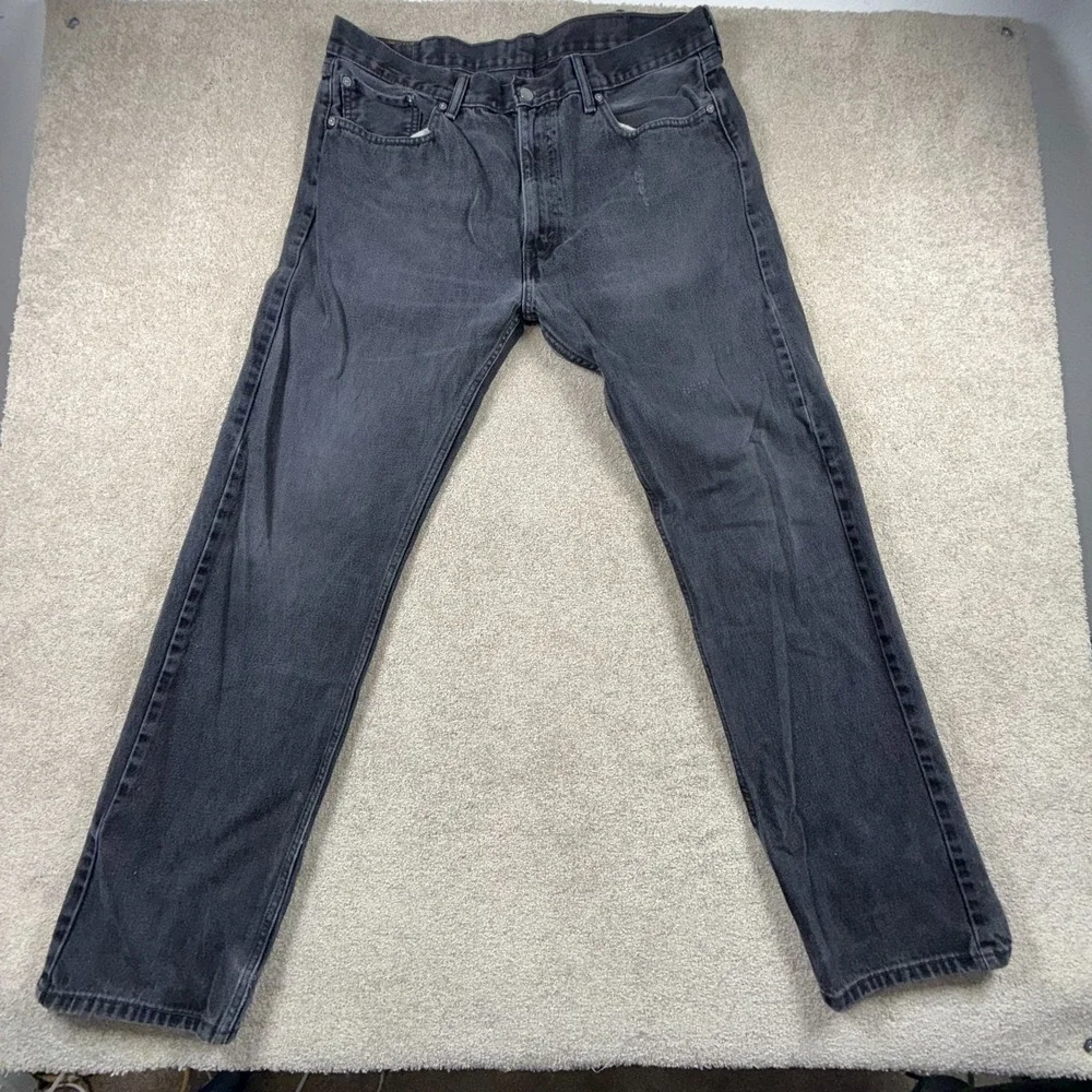 Levi's 505 Jeans Mens 38x34 Gray‎ Denim Cotton Mid Rise Streetwear Straight Leg